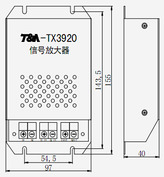 TX3920信號放大器外形尺寸及安裝說明
